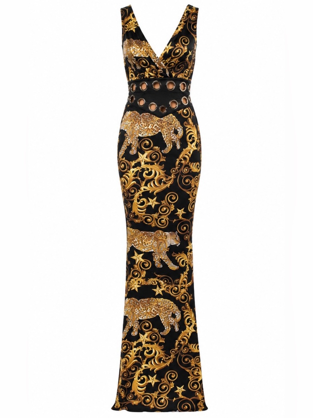 Philipp Plein silk animal print maxi dress